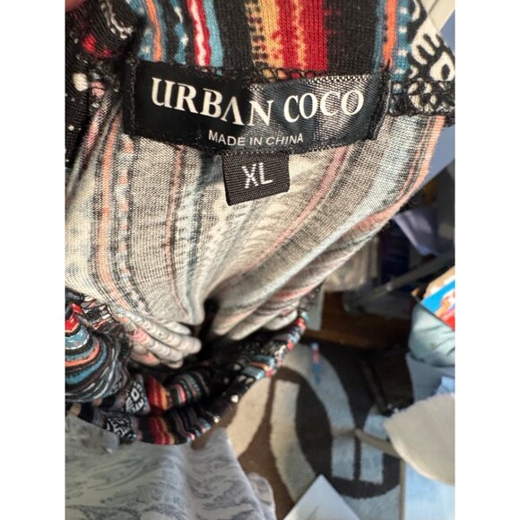 Boho Maxi Skirt Multicolor Striped Pattern XL Size Coco Womens - Picture 5 of 9